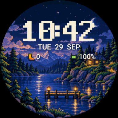 Tiny World night watch face scene